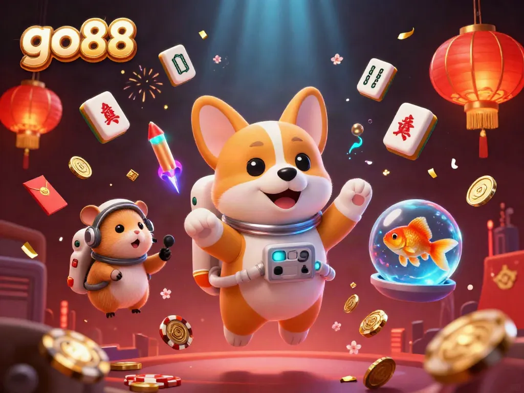 Engage in thrilling casino action with go88's exciting gameplay featuring dynamic characters in a vibrant 3D scene.
