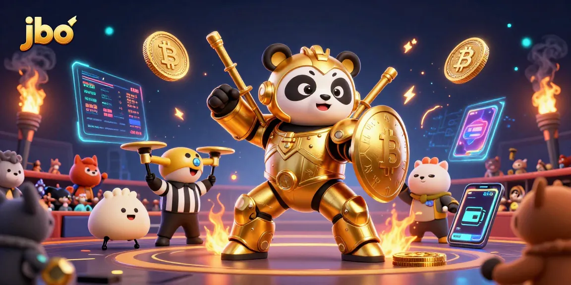 Engage in thrilling gameplay at jbo with vibrant casino elements and golden panda robot