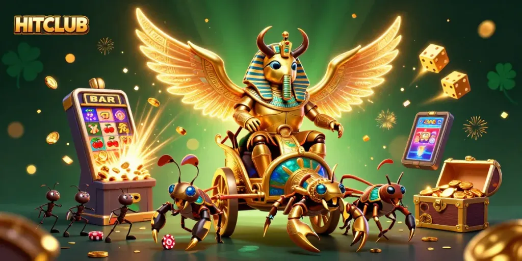 Experience HITCLUB's thrilling gaming atmosphere with a vivid 3D online casino scene.
