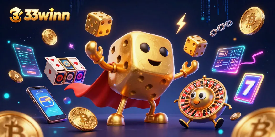 Experience the fun at 33winn with golden dice golem and dynamic casino elements!