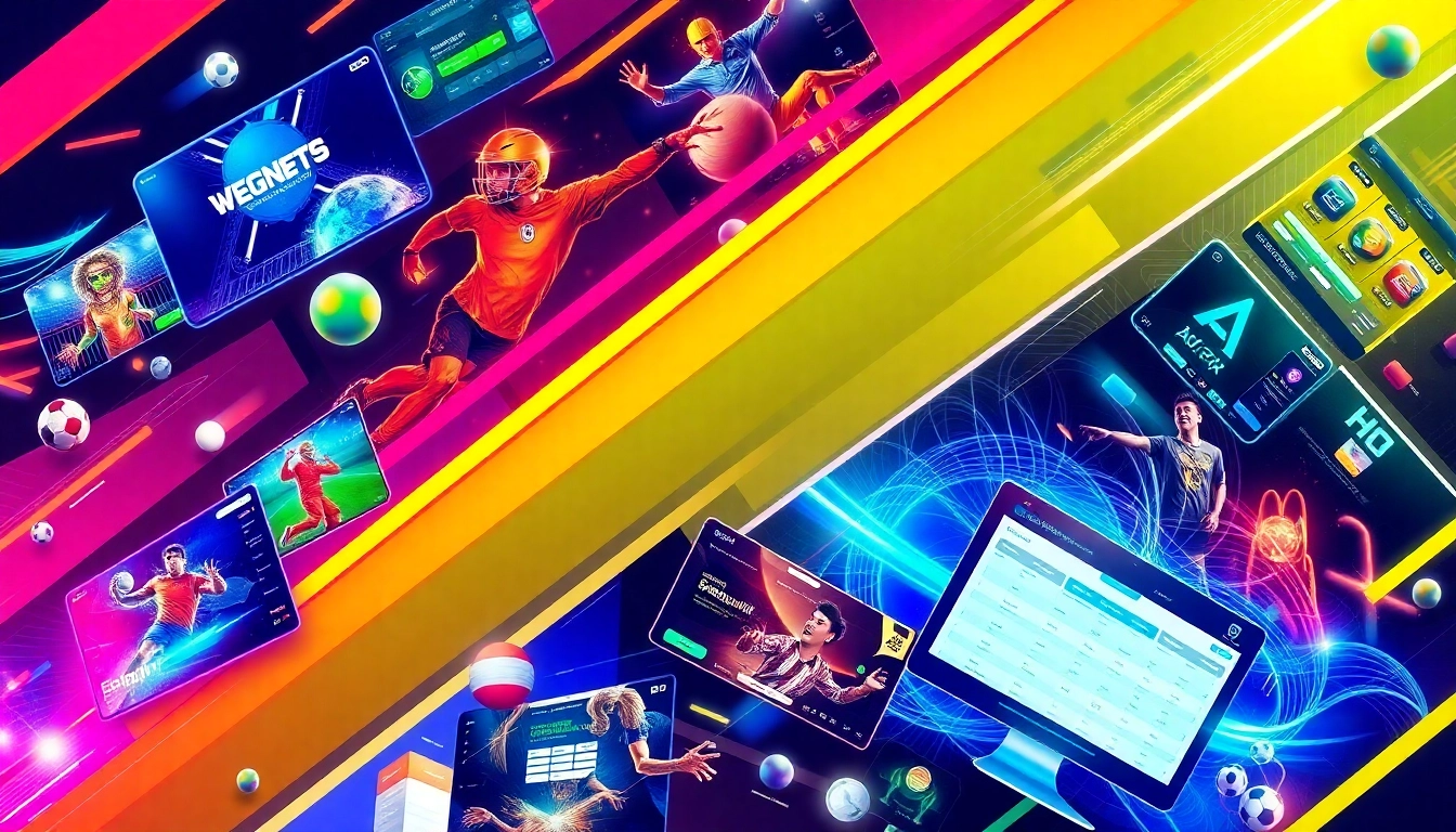 Sportwetten Anbieter ohne Oasis: Highlight various engaging online betting platforms in a vibrant digital collage.