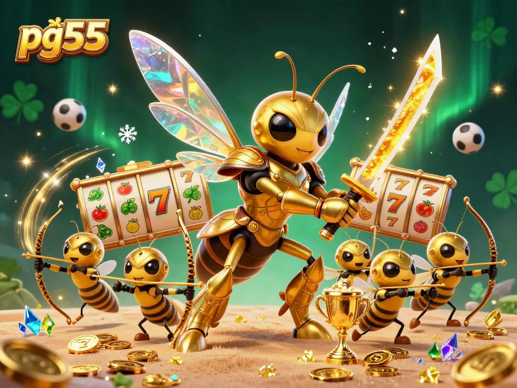 Engage in exciting gameplay with PG55, featuring vibrant scenes of gambling rewards and thrilling characters.