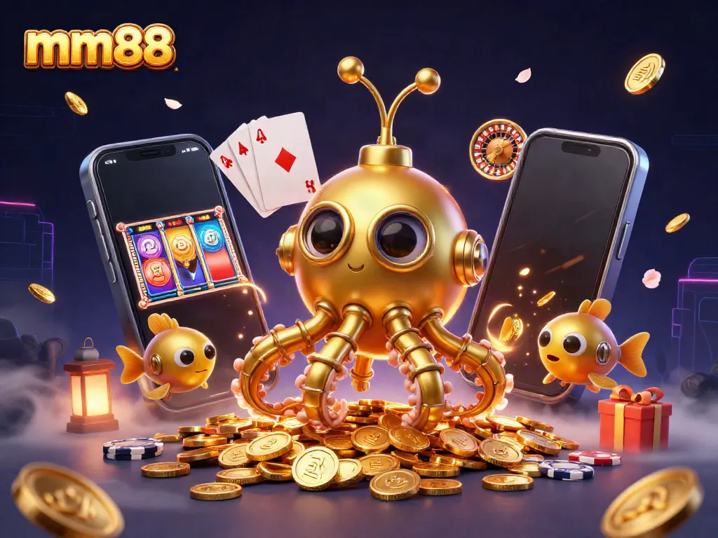 Experience thrilling gameplay with mm88 in an ultra-detailed casino scene filled with vibrant elements.
