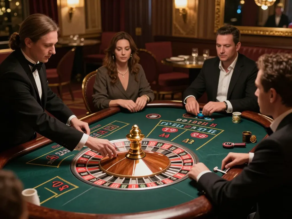 Experience thrilling gameplay at cm88 roulette table with professional dealer and eager players.