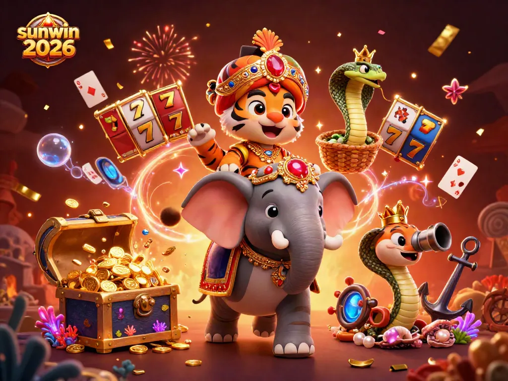 Engage in winning strategies on sunwin 2026 with a vibrant casino adventure illustration.