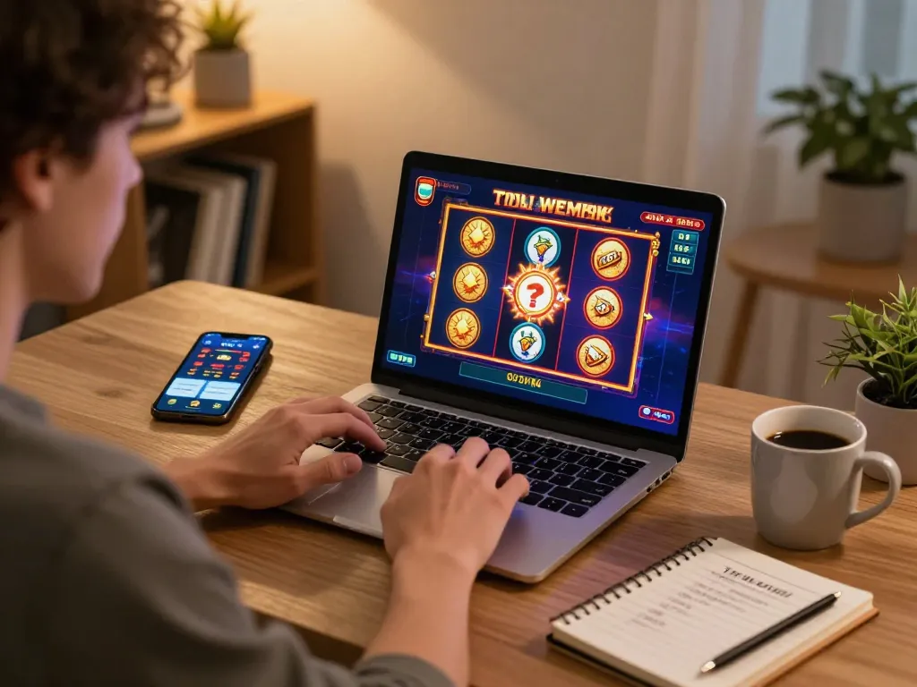 Engaging in online gaming on RR88 with vibrant slot game visuals and betting strategies