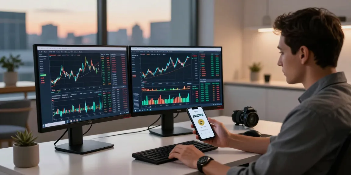 Buy in BRICS crypto with secure wallet access shown on smartphone in a professional trading environment.