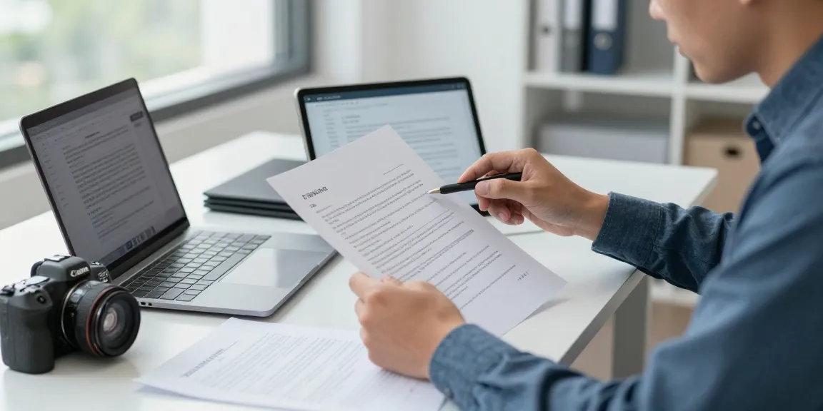 Arbeitszeugnis prüfen: Durch AI unterstützte Dokumentenanalyse in modernem Büro.