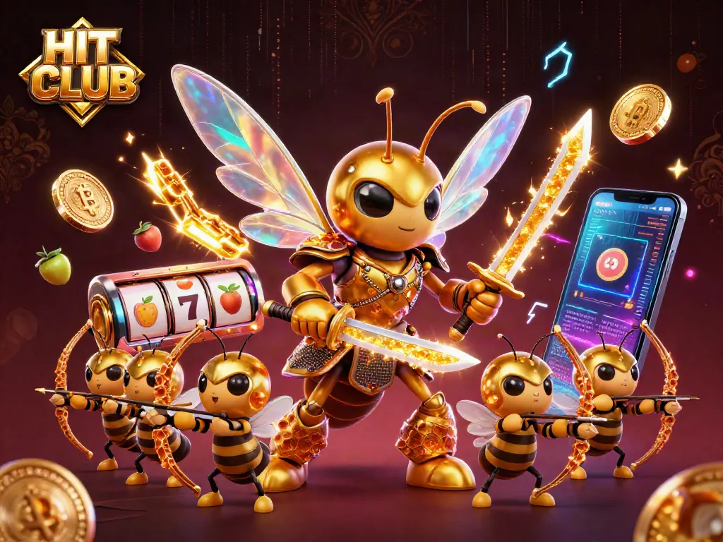 Experience winning strategies at HIT CLUB with our captivating casino scene filled with vibrant game elements.