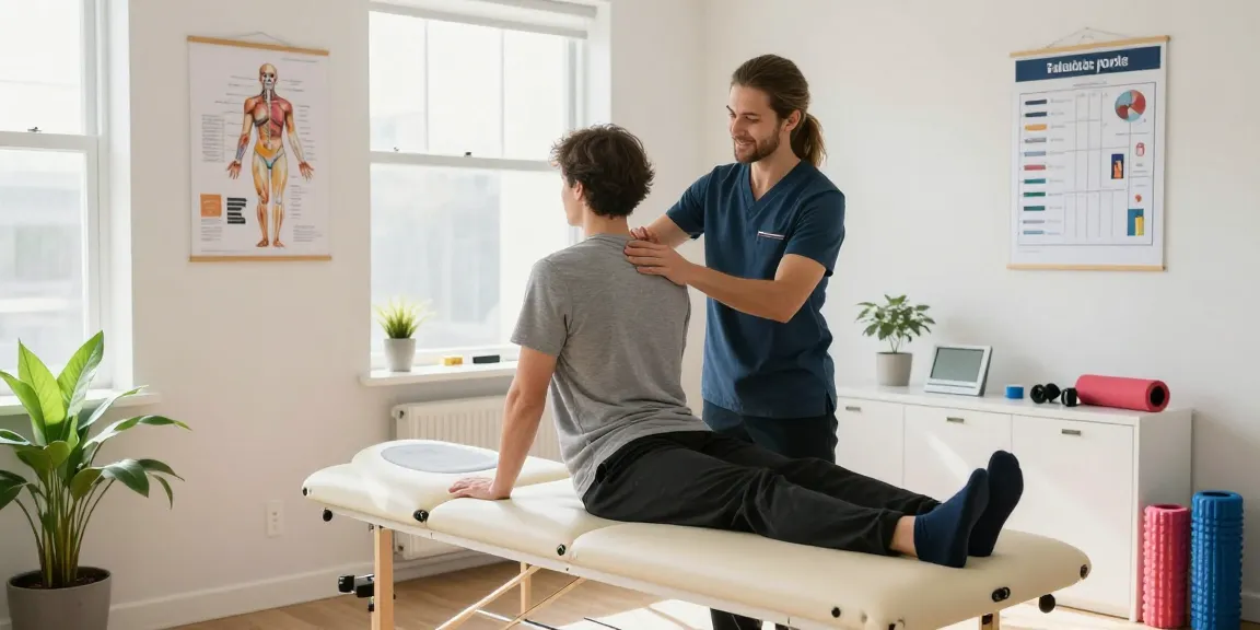 Chiropractor Chatswood assisting a patient in a bright chiropractic office showcasing wellness practices.