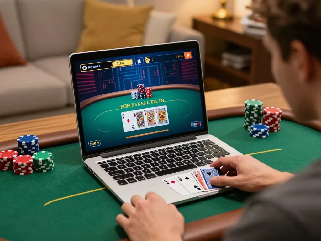 Experience intense poker gameplay with Vmax strategies at home.