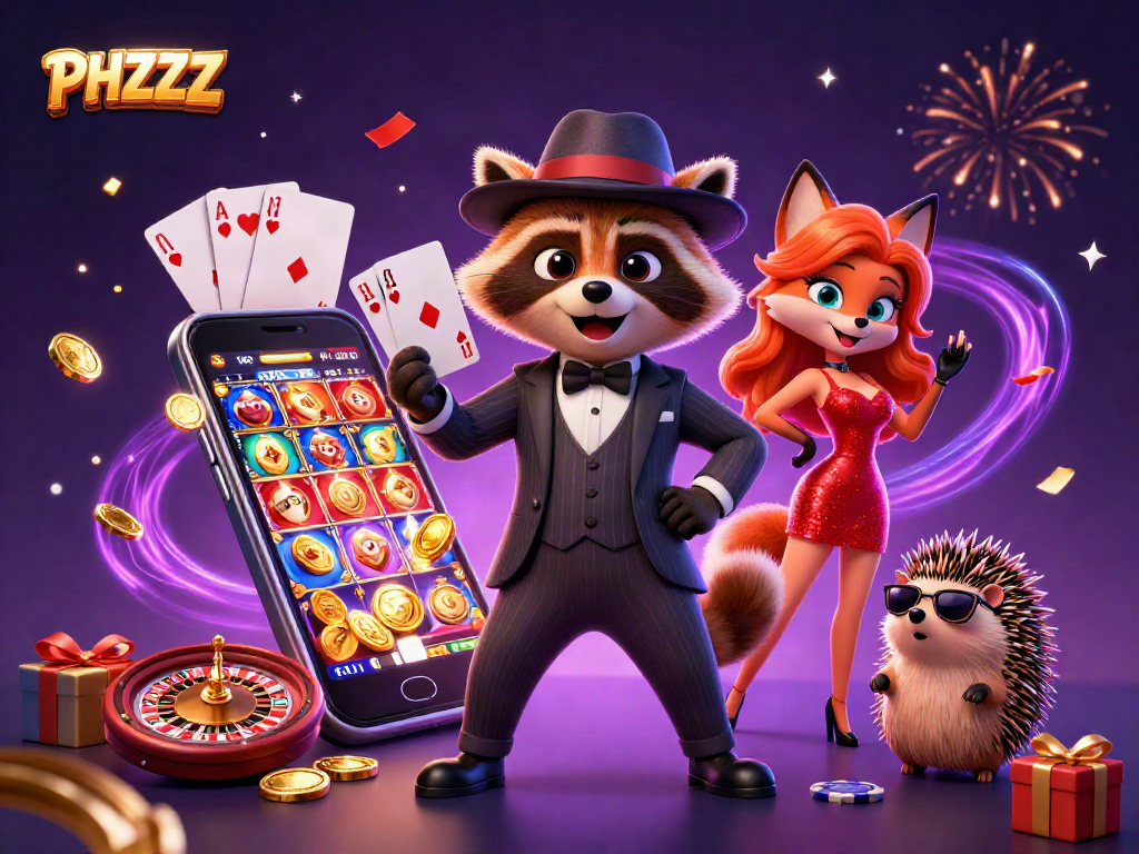 PHZZZ showcases thrilling casino excitement with lively raccoon and fox characters