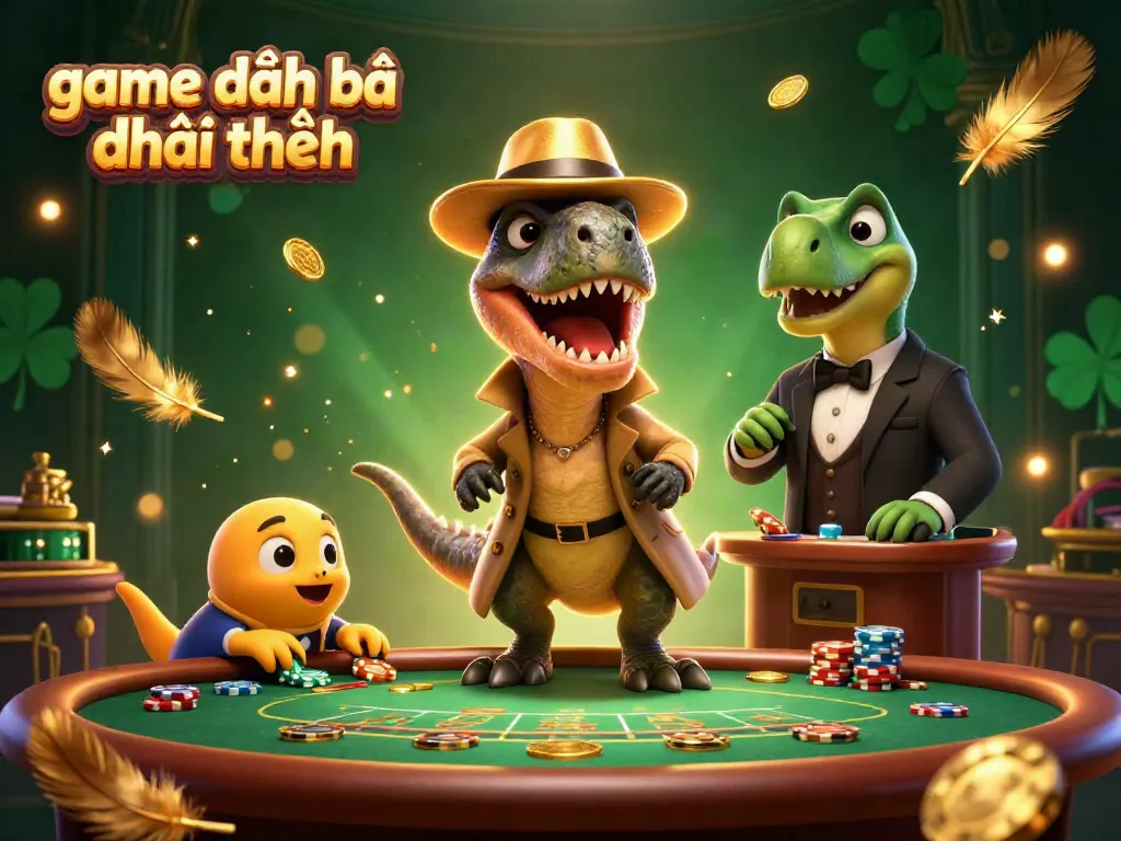 Win big with game đánh bài đổi thưởng at a lively underground casino, featuring animated characters and dynamic gaming elements.