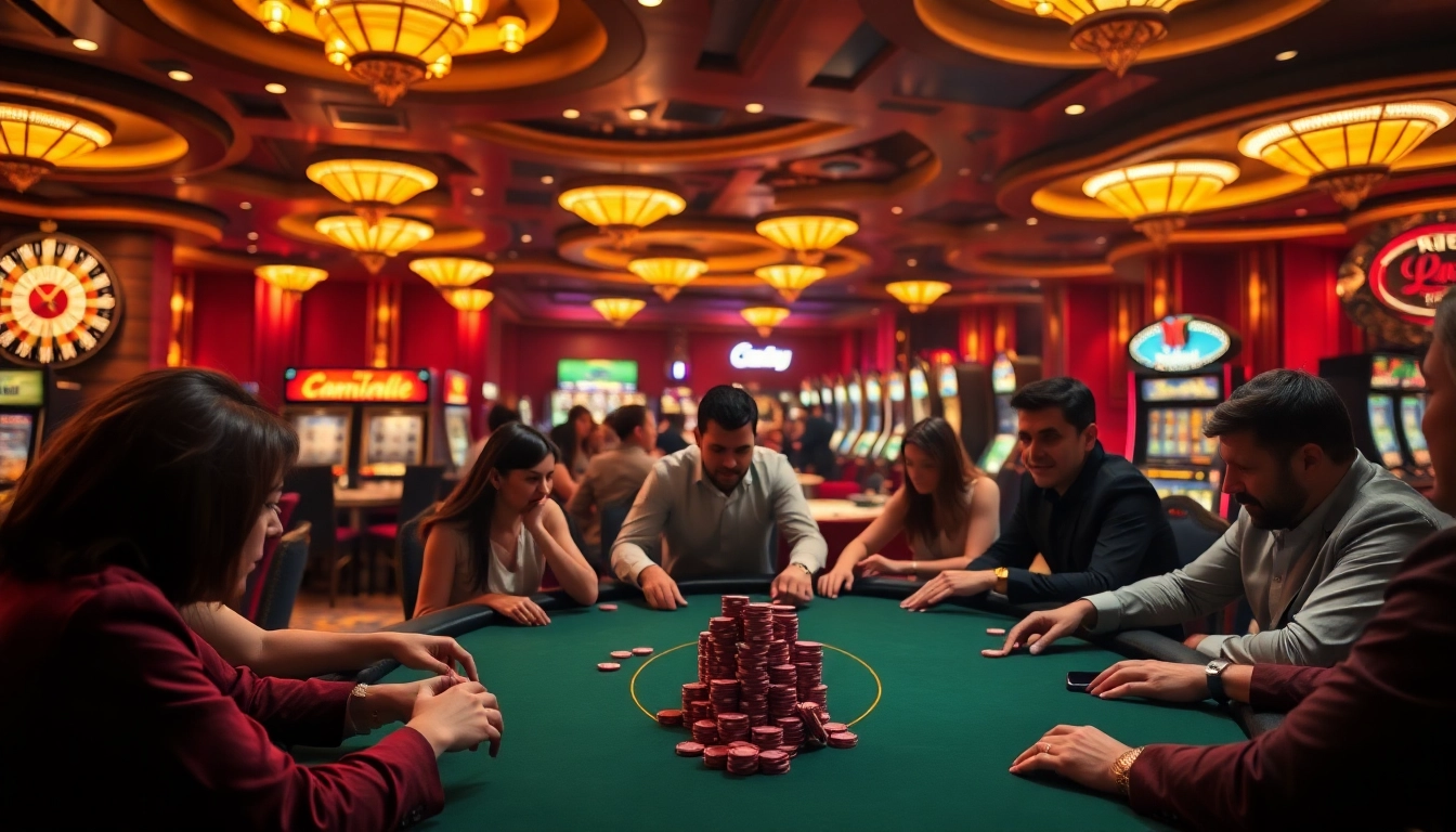 The hidden wiki serves as a backdrop to a professional casino atmosphere, featuring engaging poker gameplay and vibrant slot machines.