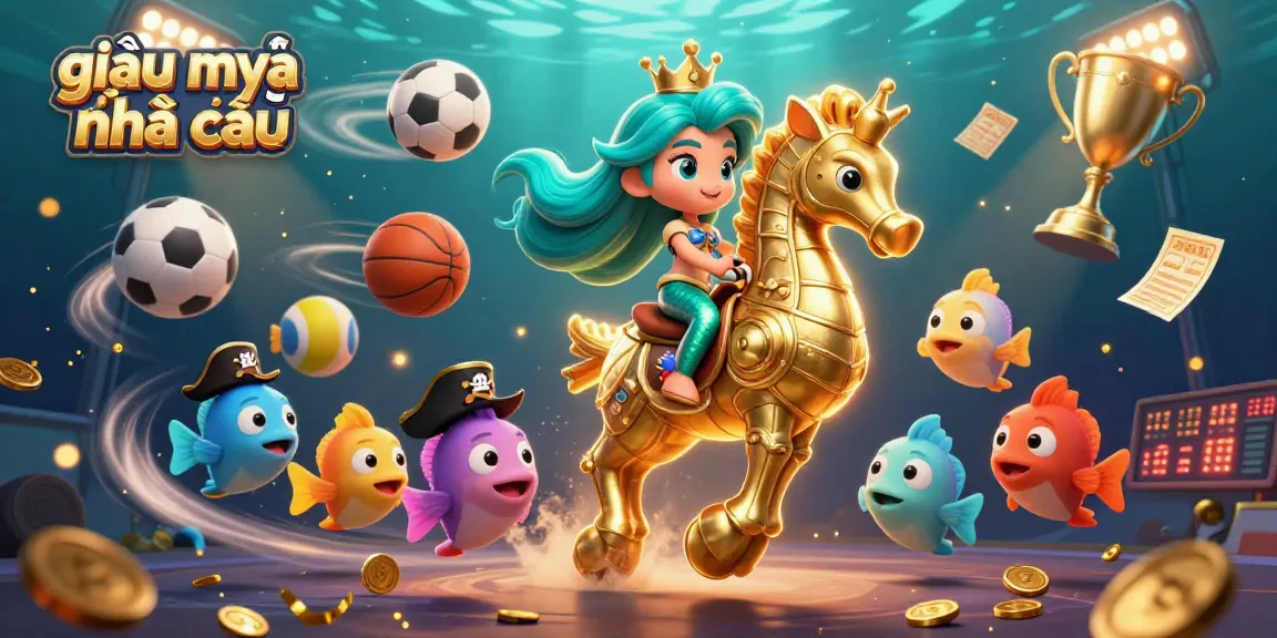 Engage with giải mã nhà cái in this vibrant 3D casino scene, showcasing a mermaid and seahorse amidst dynamic betting elements.