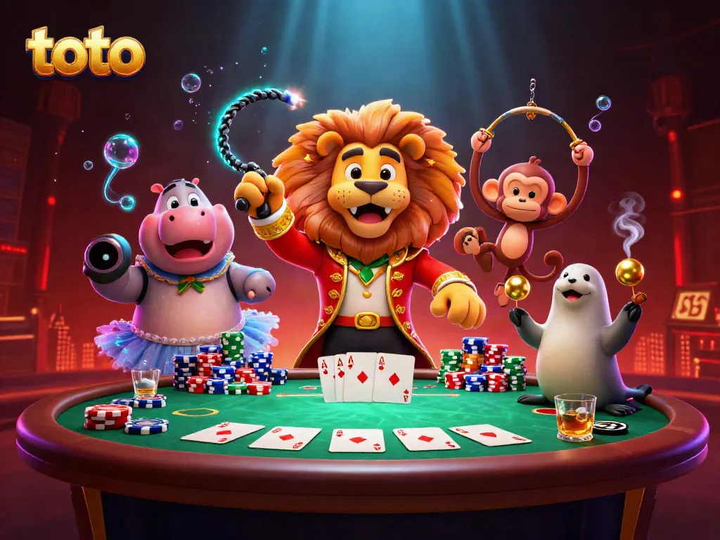 Engaging illustration showcasing a dynamic casino scene with casino-themed characters and elements featuring Toto.
