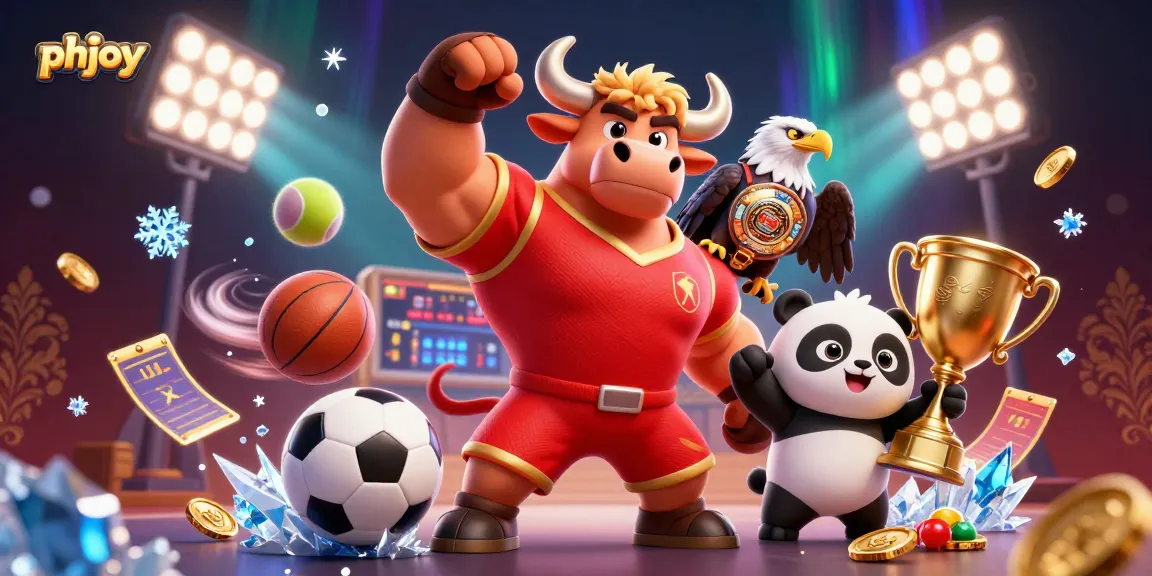 Engage in thrilling bets and wins at PHJOY with dynamic casino imagery featuring vibrant characters and game elements.