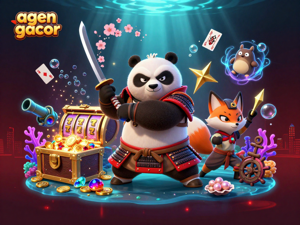 Engage with the agen gacor experience featuring samurai panda and lively game elements for winning.
