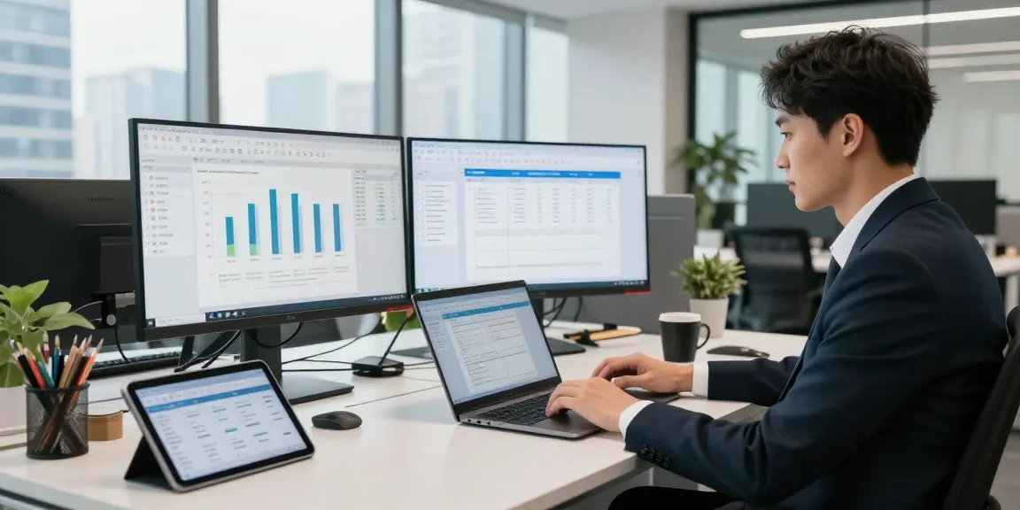 Microsoft Office 2024 Vollversion für Windows kaufen zeigt modernen Arbeitsplatz mit professionell arbeitendem Nutzer.