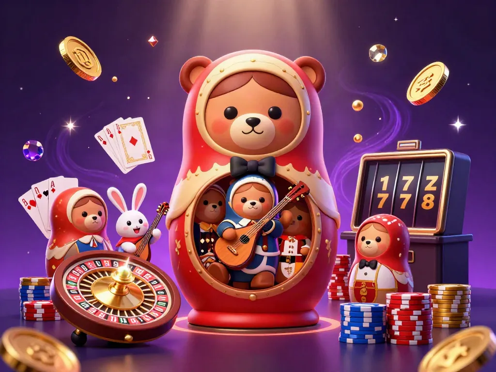 Win big at 11win with our vibrant 3D casino illustration featuring dealer bears and golden coins.