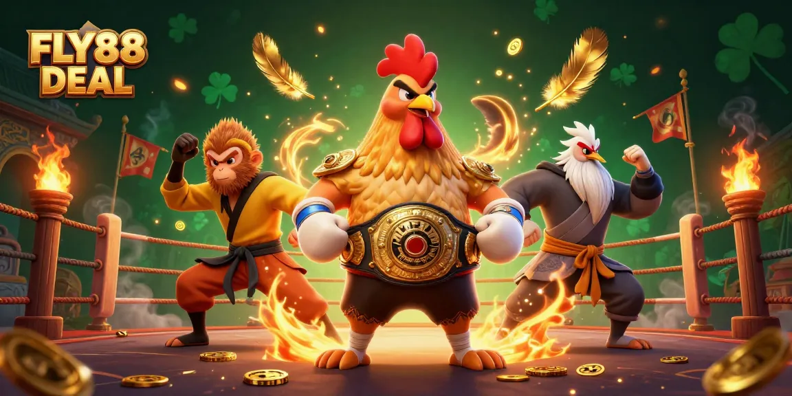 Engage in the exhilarating world of FLY88 DEAL with a dynamic illustration featuring Muay Thai and martial arts!