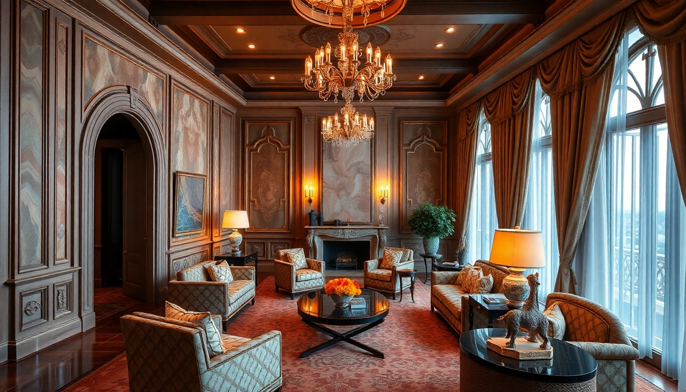 Luxury ambiance featuring opulent furnishings and elegant decor that exude sophistication.