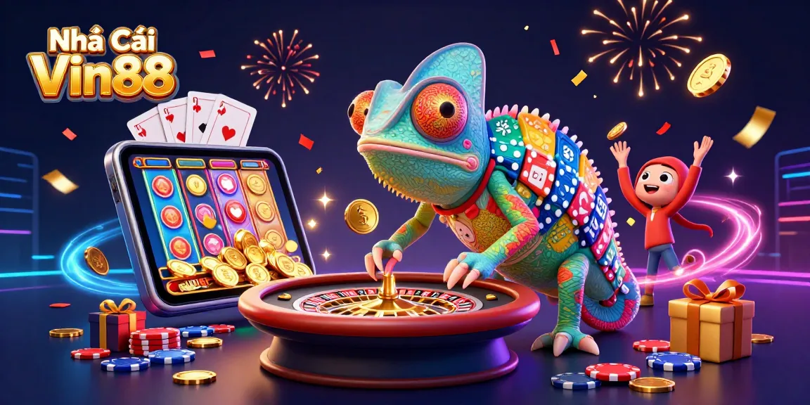 Engage in thrilling gameplay at Nhà Cái Vin88 with colorful slot games and exciting casino elements.