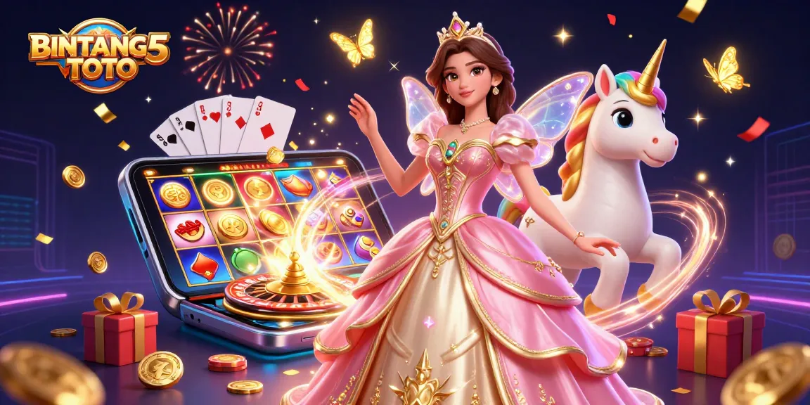 Engage in exciting gaming with BINTANG5TOTO featuring slots and vibrant characters.