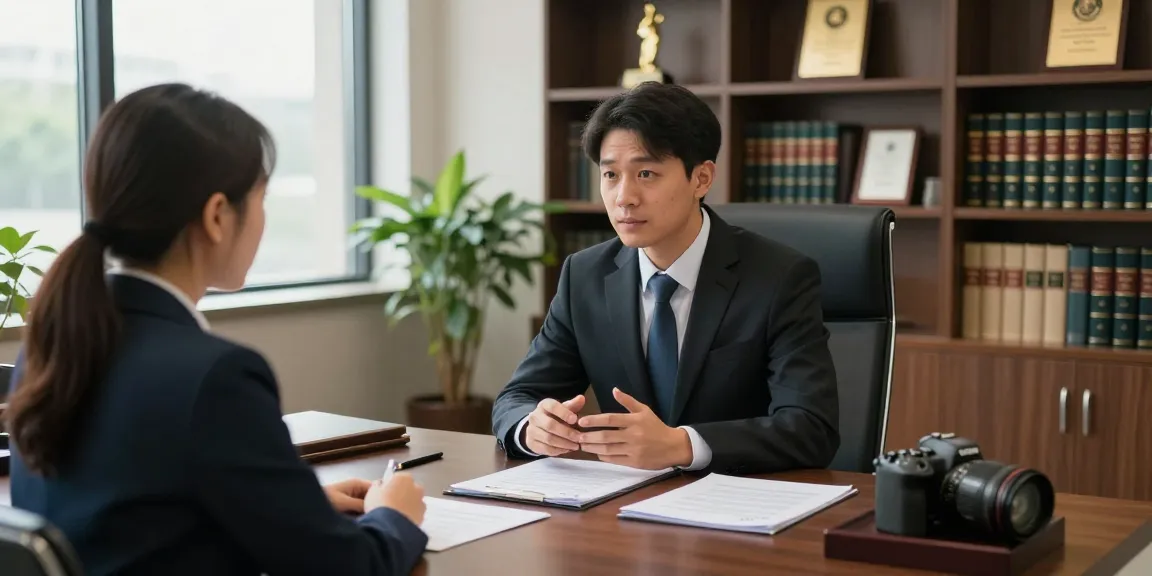 Cobb County DUI attorney consulting with a client in a modern law office.