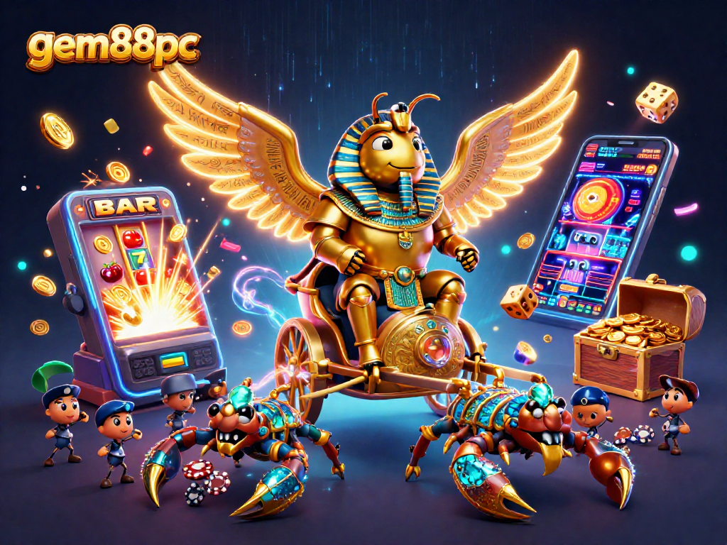 Experience thrilling jackpots at gem88pc with this vibrant casino-themed digital art