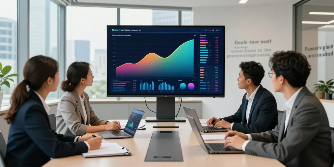 Colaboração em equipe diversificada no ambiente corporativo do bpinetempresas, com gráficos financeiros ao fundo.