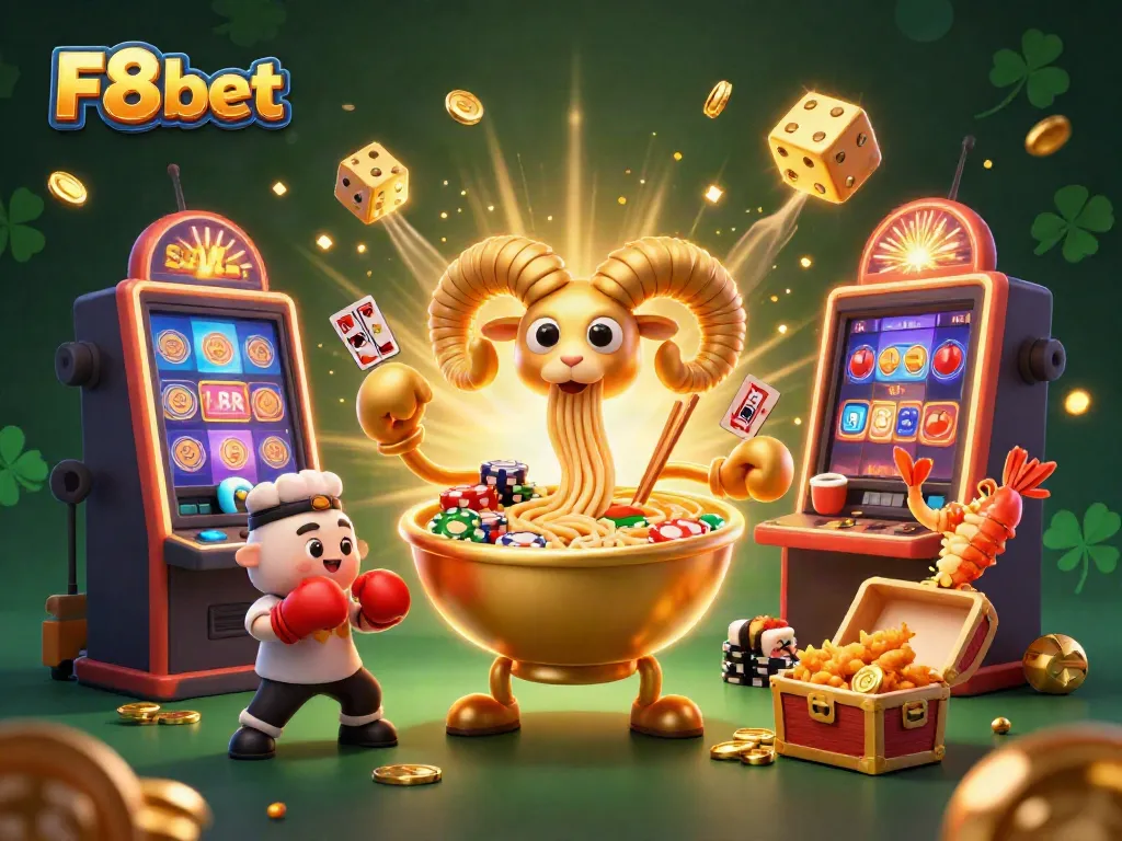 Experience thrilling gameplay at F8bet with vibrant characters in a dynamic casino-themed scene.