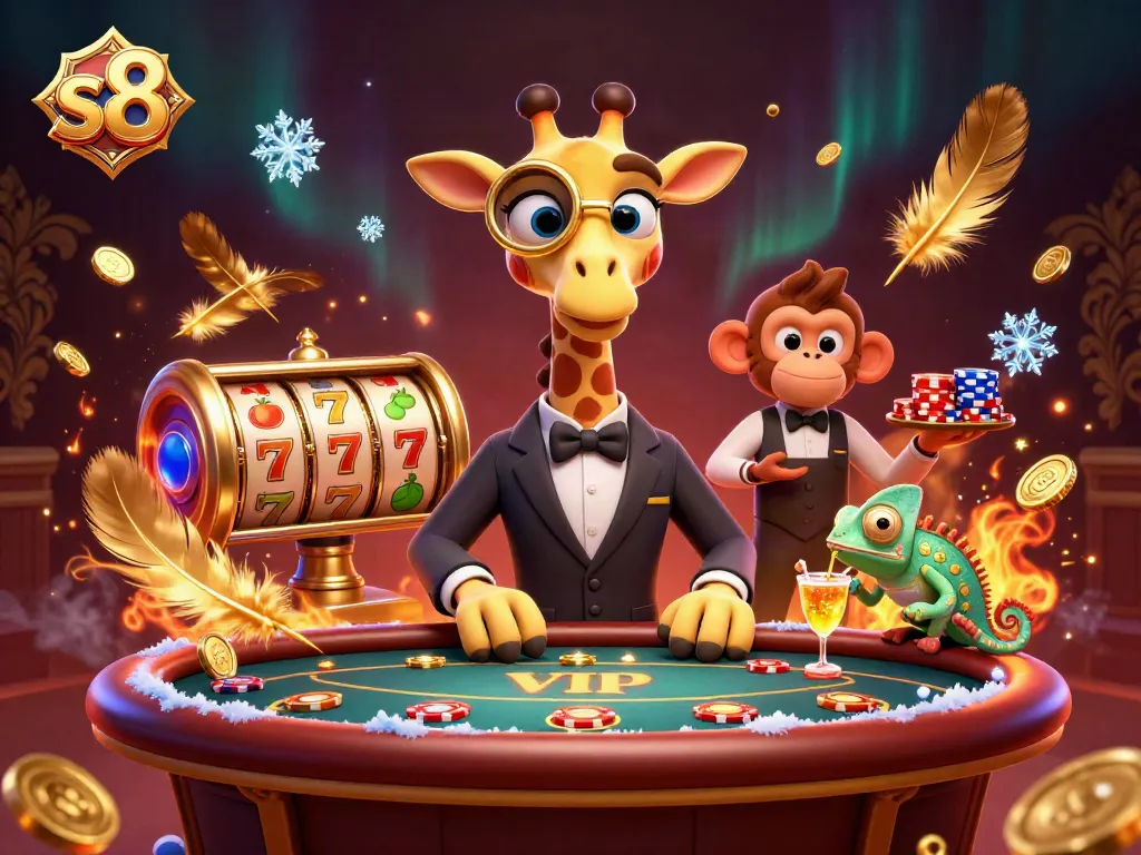 Engage with s8's thrilling casino games featuring unique slot reels and dynamic characters.
