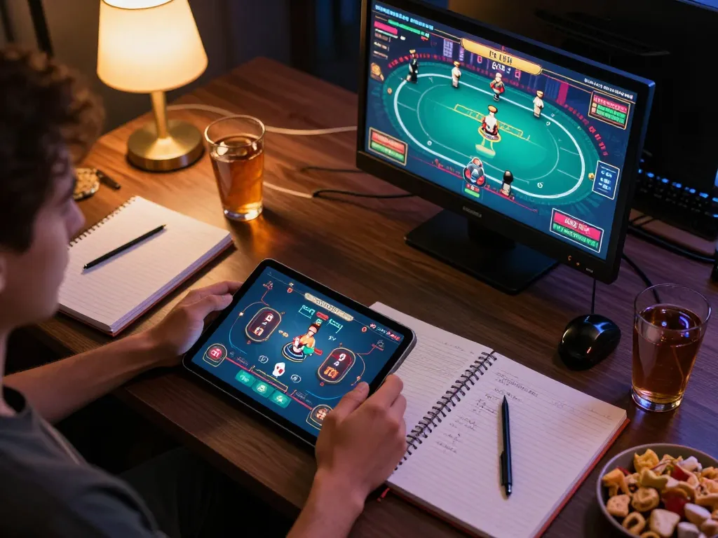 Play thrilling games at nhà cái go8 using a tablet with vibrant interface and cozy atmosphere