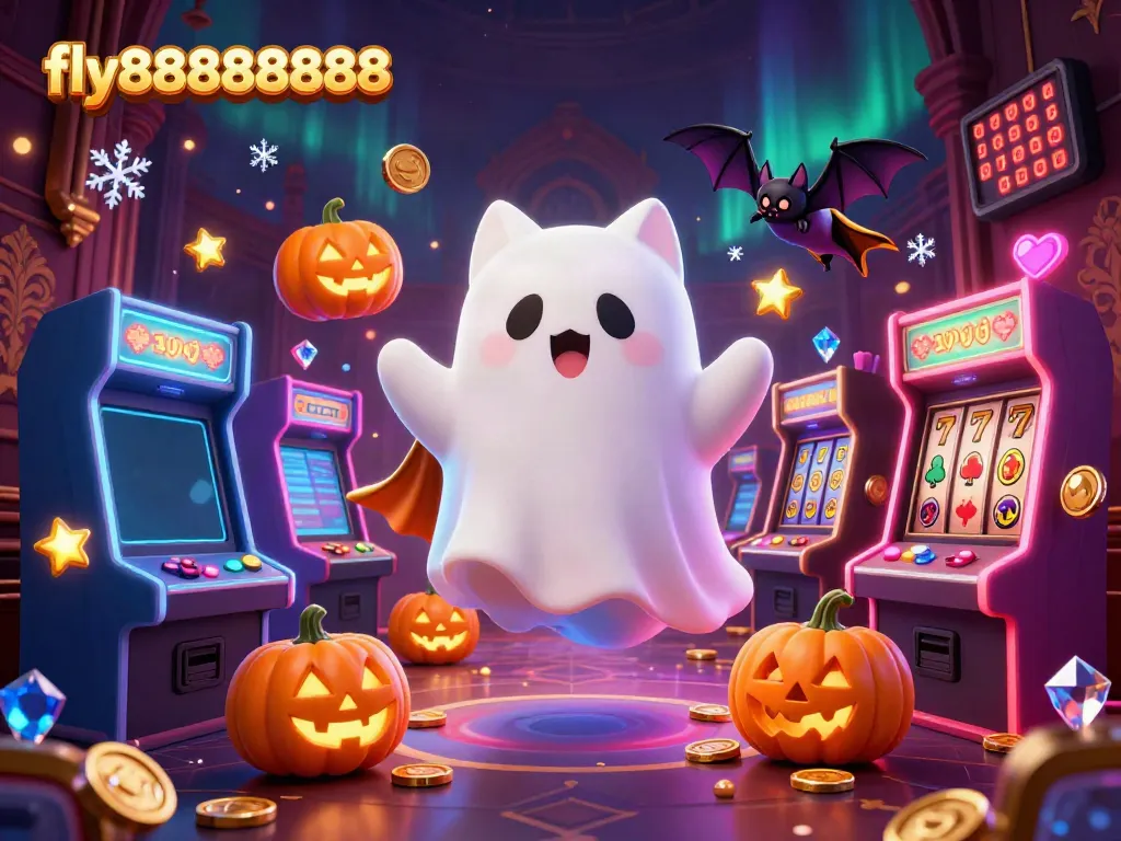 Engage with the magic of fly88888888 casino as a friendly ghost cat and a vampire bat explore a haunted mansion.