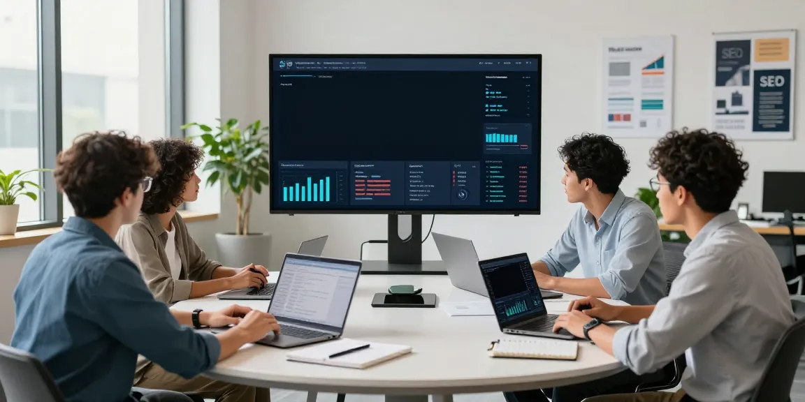 Das Team einer SEO Agentur in Heilbronn analysiert gemeinsam digitale Marketingstrategien.