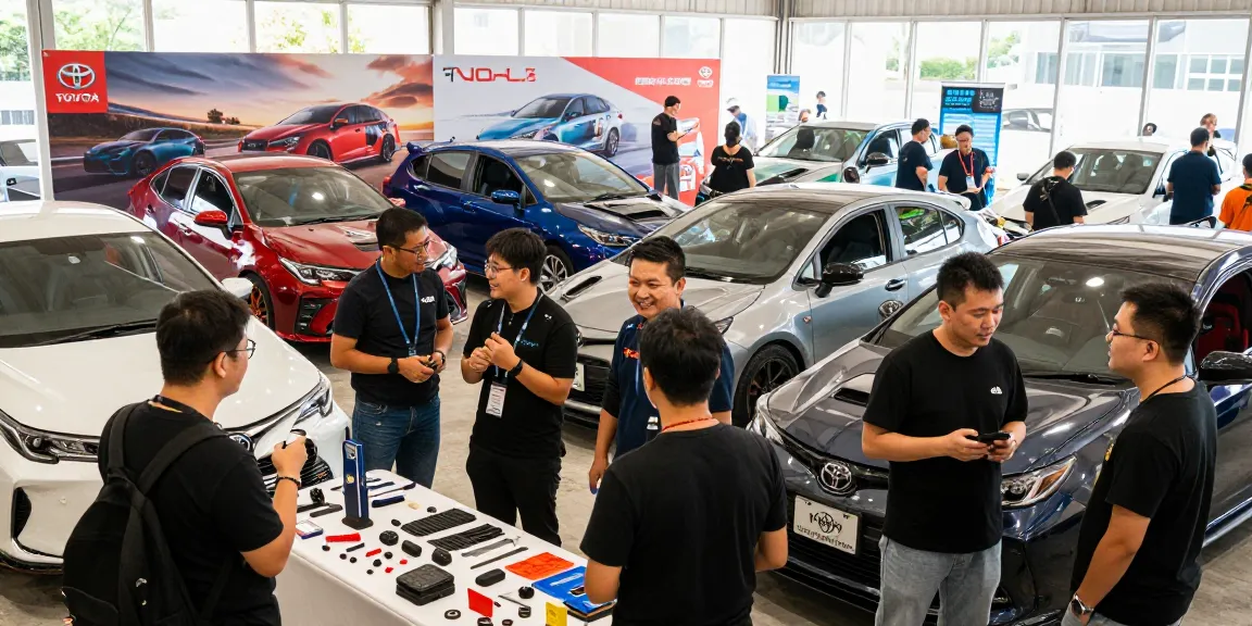 Toyota-Enthusiasten versammeln sich bei einer Forum-Veranstaltung, präsentieren verschiedene Toyota Verso Modelle und teilen Leistungstipps.
