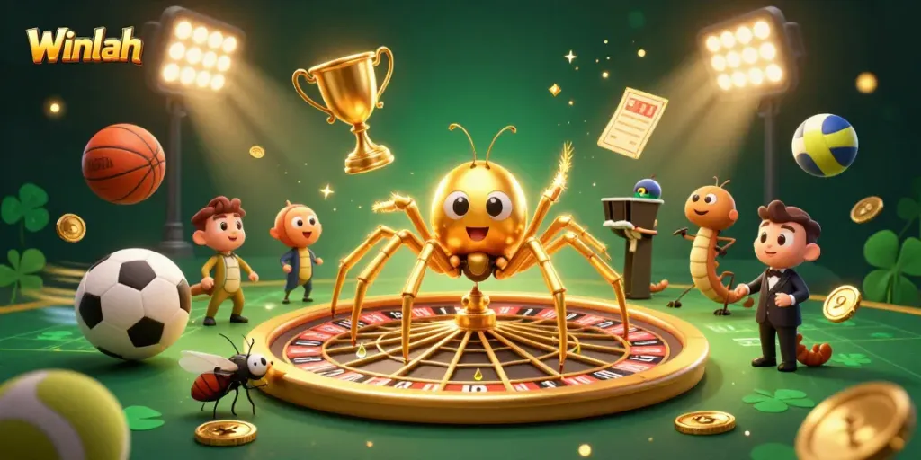 Place bets at Winlah with lively 3D casino characters in a mesmerizing gambling scene.