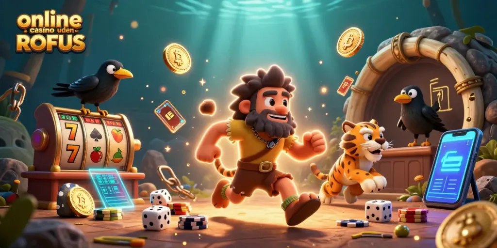 Engage in thrilling games at online casino uden ROFUS, featuring exciting prehistoric 3D characters and vibrant visuals.