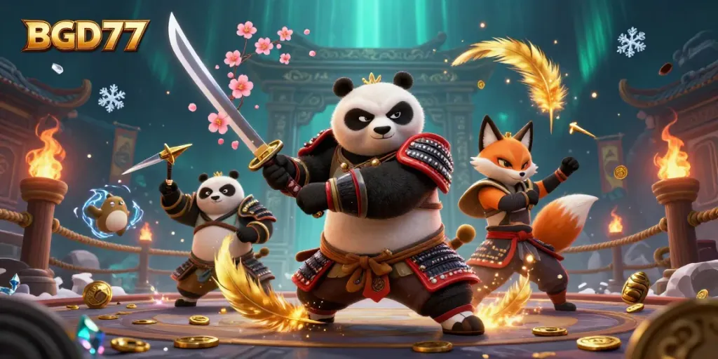 Experience thrilling gameplay at BGD77 featuring samurai and fox in an enchanted arena.