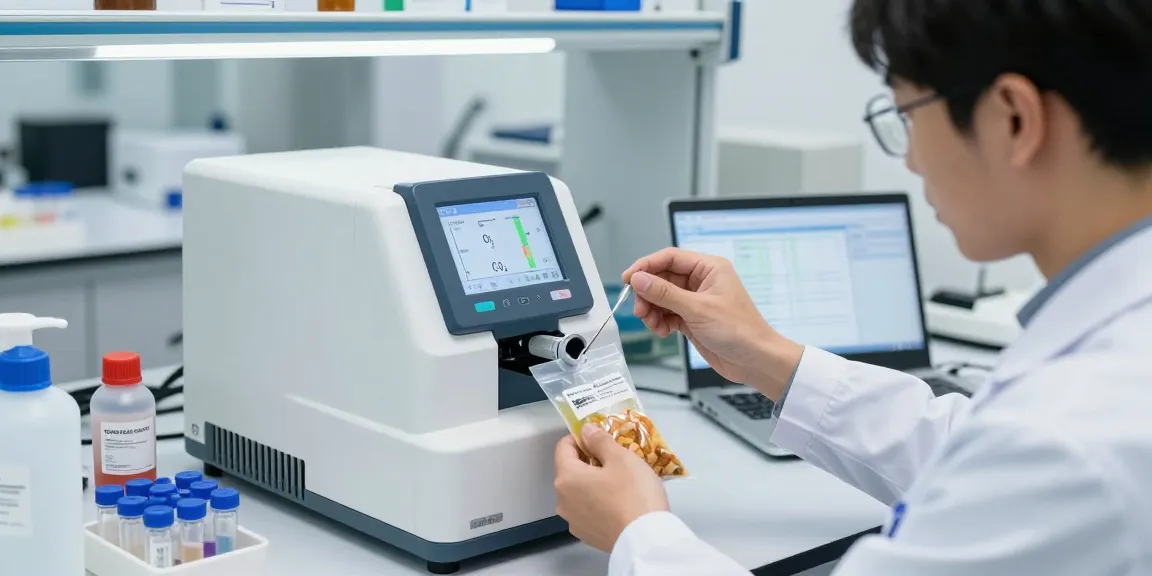 Präziser Headspace-Analysator bei der Messung von CO, O2 und CO2 in einem modernen Labor.