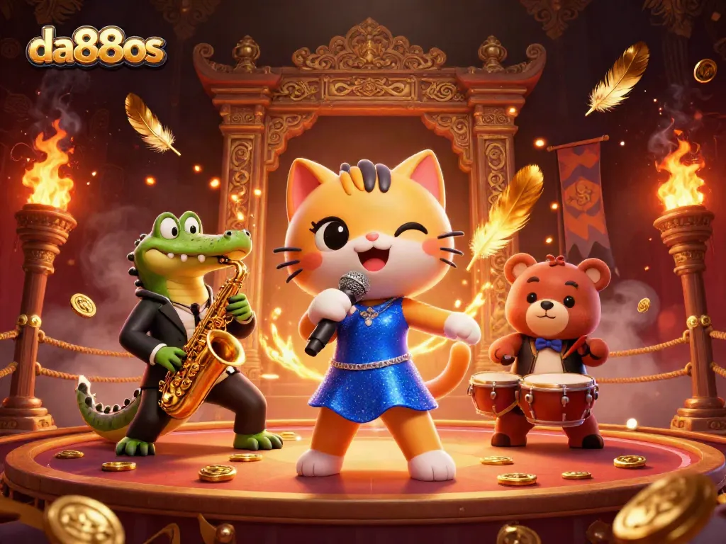 Engage with da88os through an exciting casino scene featuring jazzy characters and dynamic gambling elements.