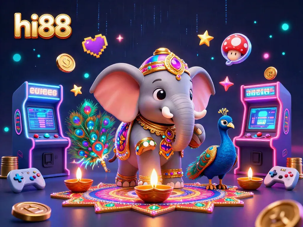 Engage in hi88 online gaming with vibrant casino elements and a festive atmosphere.