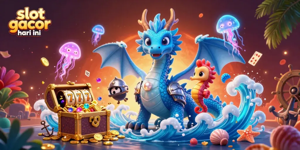 Experience thrilling wins with slot gacor hari ini in this vibrant underwater casino scene.