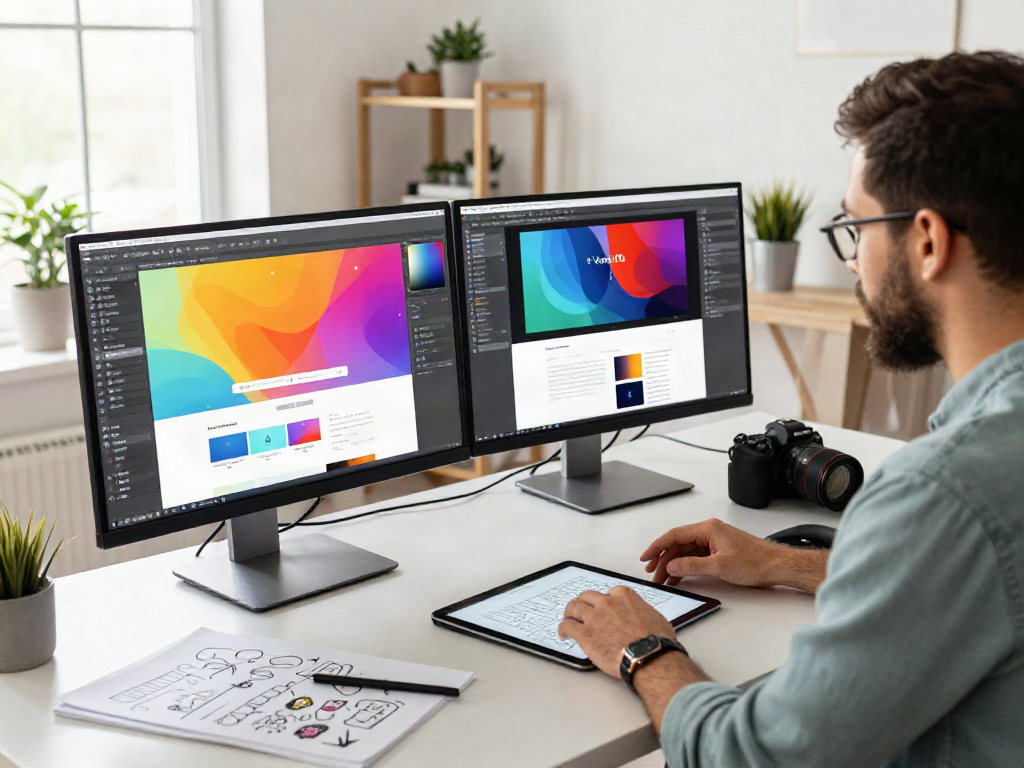 Sanumwebdesign Webdesign-Studio mit Designer und kreativen Elementen.