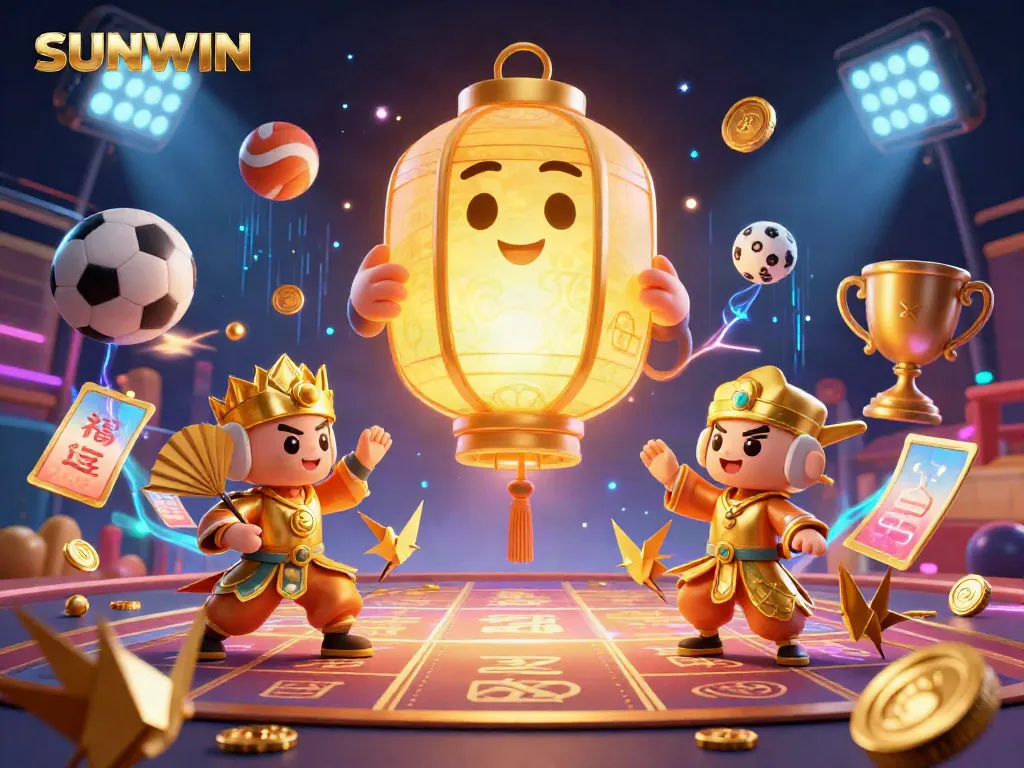 Experience gaming magic at SUNWIN with dynamic sports elements and vibrant characters.