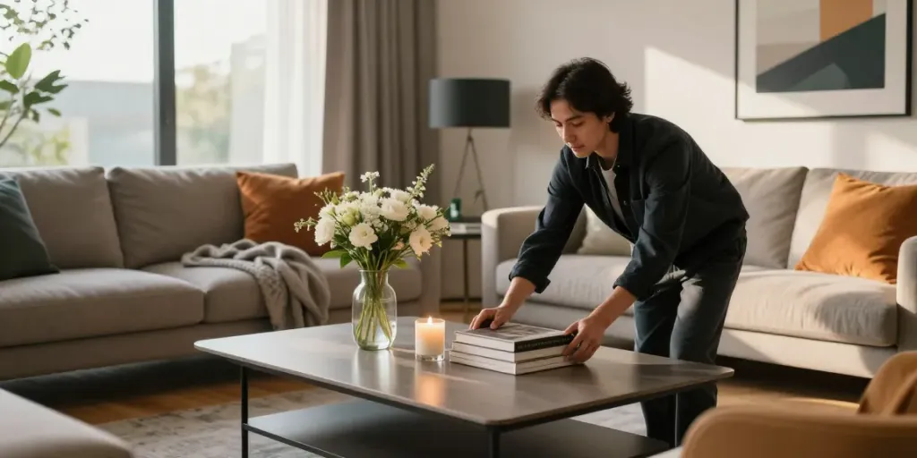 Elegantes Wohnzimmer mit Innenausbau Augsburg, modernes Design und stilvolle Einrichtung.