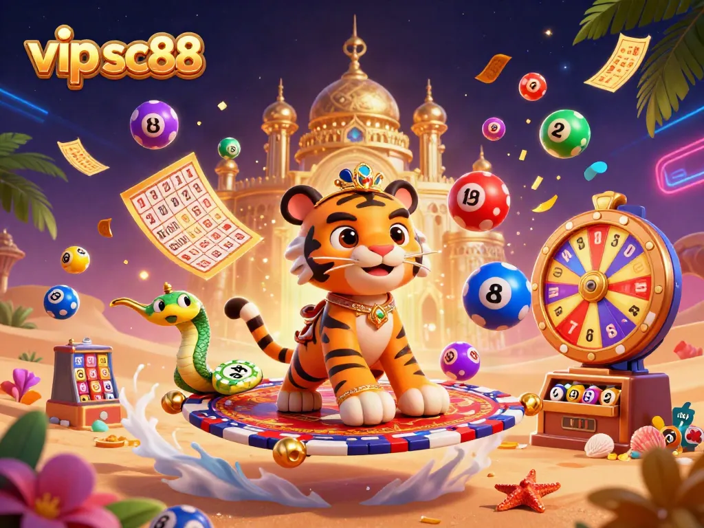 Engage with vip sc88's vibrant casino scene featuring a sultan and magical characters amidst dynamic gaming elements.