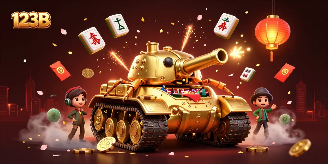 Experience excitement at 123B with a vibrant casino scene inside a golden beetle tank.