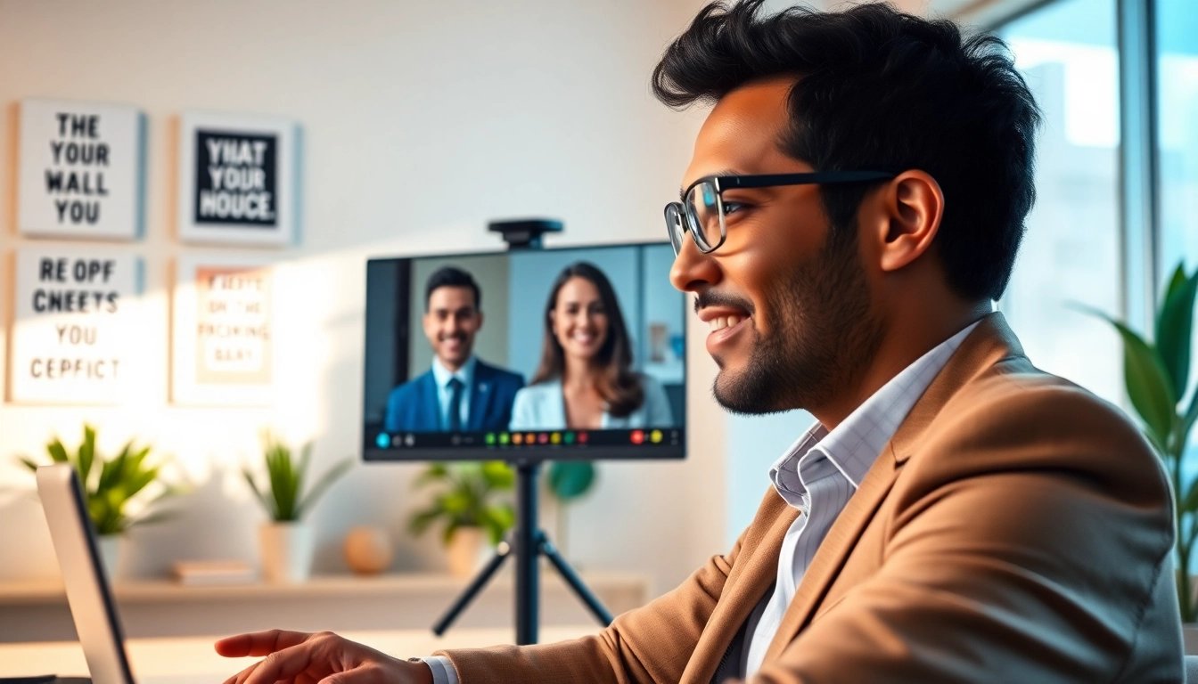Headhunter Schweiz im modernen Büro, im virtuellen Gespräch mit Kandidaten.